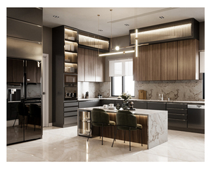 A multi laca do armazenamento ou o projeto moderno do revestimento derrubam o canto mágico para o estilo moderno da mobília do armário de cozinha - Product Image 3