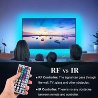 RF433M Contrôleur de bande de LED sans fil à 44 touches Télécommande de gradateur RVB à double zone 433MHz pour lumières LED intérieures