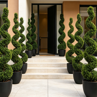 Arbre artificiel en buis en spirale en gros, plante artificielle torsadée en pot pour projets d'aménagement paysager de villas, hôtels, halls d'entrée et centres commerciaux