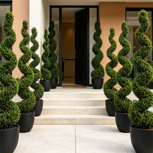 Arbre artificiel en buis en spirale en gros, plante artificielle torsadée en pot pour projets d'aménagement paysager de villas, hôtels, halls d'entrée et centres commerciaux - Product Image 4