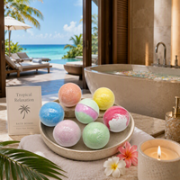 Bombes de bain à marque privée, ensemble de bombes de bain bio et bombes de bain au sel pour les suites spa d'hiver des stations de ski alpins
