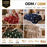 Manta de Sherpa para Navidad al por mayor, personalizada con estampado, para invierno, con embalaje de regalo en forma de caramelo para promociones navideñas