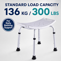 Siège de douche en alliage d'aluminium Simplywalk, capacité 136 kg, drainage facile, fabricant certifié ISO 13485, approvisionnement en gros