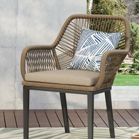Ensemble de chaises et tables en rotin PE pour patio extérieur, non pliables, pour balcon, jardin, terrasse - Design minimaliste moderne pour repas décontractés