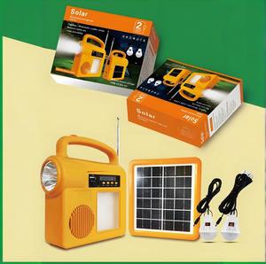 Oem/ODM mini năng lượng mặt trời LED Bộ dụng cụ ánh sáng khẩn cấp hệ thống chiếu sáng với FM Bluetooth ngân hàng điện với đèn pin cho cắm trại - Product Image 4