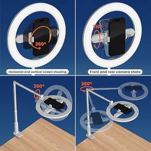 Support de téléphone aérien professionnel Beauty Ring Light Support de téléphone pour l'enregistrement vidéo TikTok/<span class=keywords><strong>Youtube</strong></span> Éclairage photographique - Product Image 3