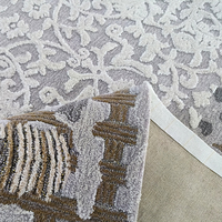 Tapis fait main sur mesure en laine, bambou, soie et fil doré, toutes tailles, design moderne et luxueux, tapis sculpté 3D pour hôtel et villa