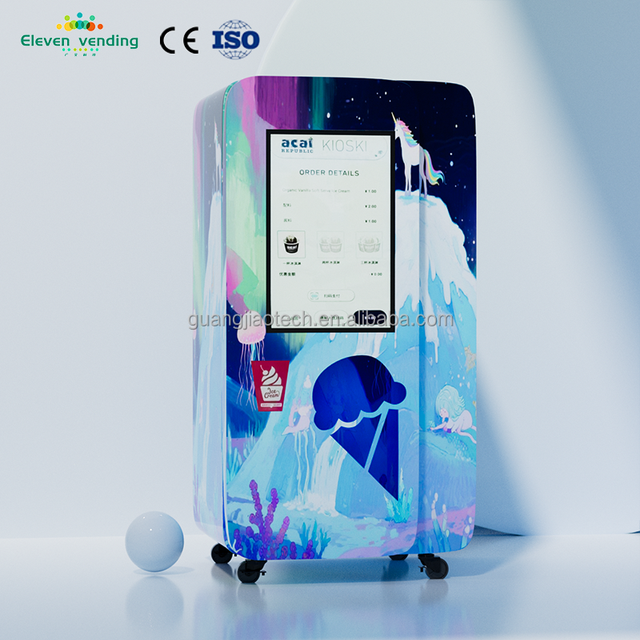 Soft Ice Cream Machine Vending Machine Ai Smart Talking Robot Coffee Barista Ice Cream Automatic Vending Machine