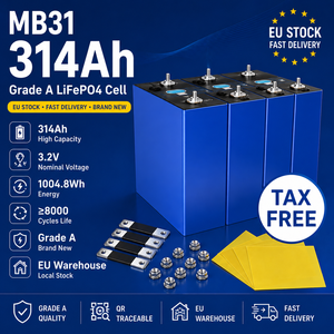 Cellule LiFePO4 Grade-A 3.2V 314Ah MB31 avec Code QR Original, Stock UE, Sans Taxe pour Batterie de Stockage DIY 12V 24V 48V pour Solaire Domestique, VR, Marine - Product Image 1