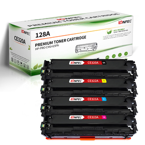 Cartouche de toner couleur Lonpec compatible 128A CE320A/Bk CE321A/C <span class=keywords><strong>CE322A</strong></span>/Y CE323A/M pour HP PRO CM1415FN, rendement de 2000/1300 pages - Product Image 1