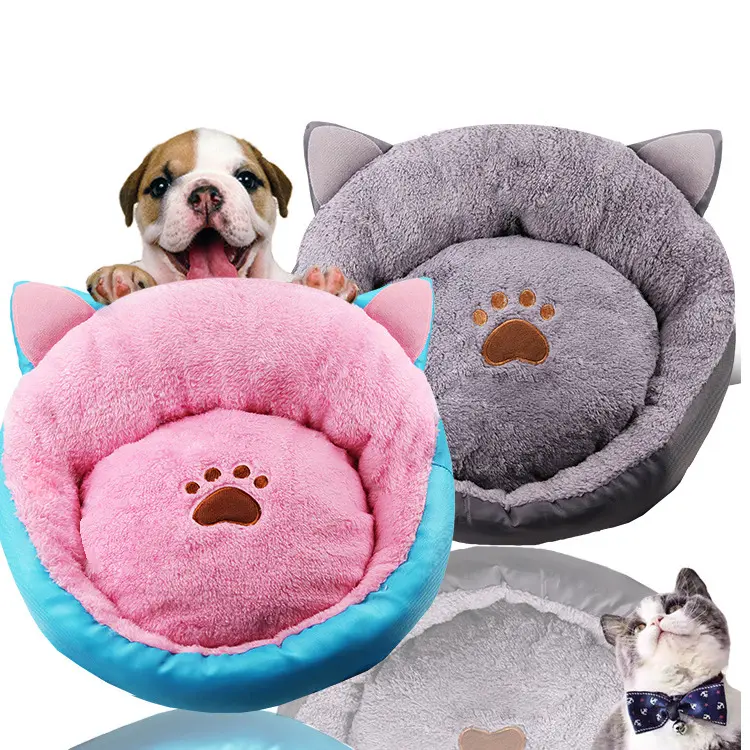 Vente en gros de lit de luxe pour animaux de compagnie, accessoires de fournisseur de lits en peluche pour chats et chiens //