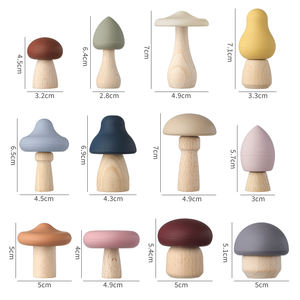 Jouet empilable <span class=keywords><strong>en</strong></span> forme de champignon au design exclusif, <span class=keywords><strong>en</strong></span> silicone et <span class=keywords><strong>en</strong></span> bois, anneau de dentition pour bébé sans BPA - Product Image 6