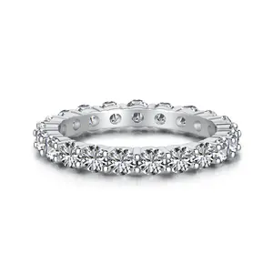 Dylam 925银作品情侣戒指个性化纯银拥抱集群结婚戒指女性永恒订婚高端戒指