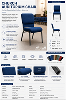 Fauteuil d'Église en Métal Entièrement Utilisé et Personnalisé pour Auditorium – Fourniture Directe Usine