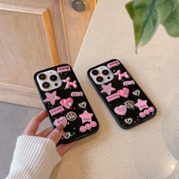 Coque de téléphone 3D de luxe DIY pour iPhone 16 15 13 Pro Max, jolie coque rose pour iPhone 14 Plus 12 Pro 11 Pro Max 16 Plus, sacs pour téléphone