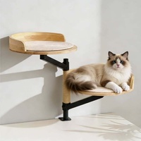 Nouveau Lit Flottant pour Chat en Rotin Double Couche, Design Portable et Réglable en Hauteur, Idéal pour l'Hiver et le Bureau, Gain de Place