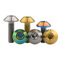 Lot de 6 vis en alliage de titane M5x10mm pour VTT, vis de fixation de porte-bidon T25 en forme de fleur de prunier, vis de fixation de disque de frein, couleur
