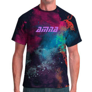 Camiseta de poliéster de corte seco para hombre, camisetas de sublimación con logotipo personalizado impreso - Product Image 1