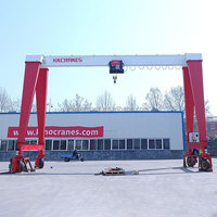 Grue portique à pneu en caoutchouc à faisceau unique mobile personnalisée de 50 tonnes avec crochet