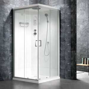Moulure de <span class=keywords><strong>douche</strong></span> murale en aluminium blanc, 1 pièce, cadre de luxe en aluminium, portes coulissantes, chambre pour 2 personnes - Product Image 2