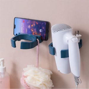 Wall Mounted Hair Dryer Holder Adhesive <b>Plastic</b> Bathroom <b>Shelf</b> Minimalist Design Durable Storage Rack - Product Image 1