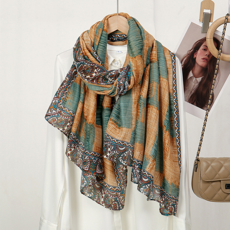 Wholesale Floral Printed Vintage Scarves Headscarf