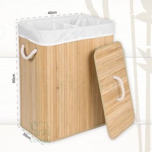Large Eco-Friendly <b>Bamboo</b> <b>Laundry</b> <b>Basket</b> with Handles Modern Multifunction Clothing Organizer for Bathroom - Product Image 6
