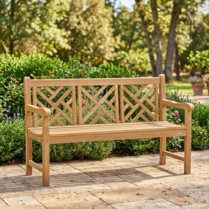 Traditional Solid <b>Wood</b> Patio <b>Bench</b> Outdoor Furniture Durable 2 Seater Modern Design Apartment Park Use Enterprise Brand B003 - Product Image 1