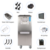 Machine à glace commerciale sur pied 3 saveurs 18-25L/H avec pompe à air, OEM ODM