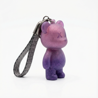 Porte-clés créatif en silicone Ours Caméléon, Pendentif de clé de voiture Ours Violent pour couple, Forme 3D imprimée UV, Pendentif de sac à dos, Vente en gros