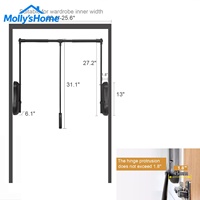Tringle de penderie escamotable en aluminium à fermeture douce Signature 20,1-25,6 pouces pour rangement personnalisé de placards de petite chambre