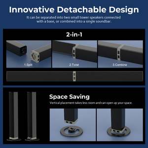 KY2020D Soundbar per TV Altoparlante Wireless Staccabile Sistema Audio <span class=keywords><strong>Surround</strong></span> Home Theatre - Product Image 4