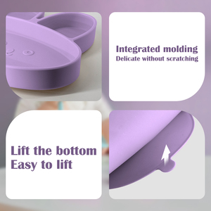 Set di Ciotole in Silicone per Bambini a Forma di Coniglio, Piatto per l'Alimentazione dei Bambini con Base Robusta, Facile da Impugnare, Resistente al Calore, Senza BPA - Product Image 4