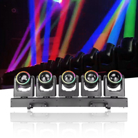 Barra de Luz LED RGB 4 en 1 de 5*80W con Cabezal Móvil, Anillo de Colores, IP33, 95 CRI, Control DMX512/Activación por Sonido para Escenarios de Clubes