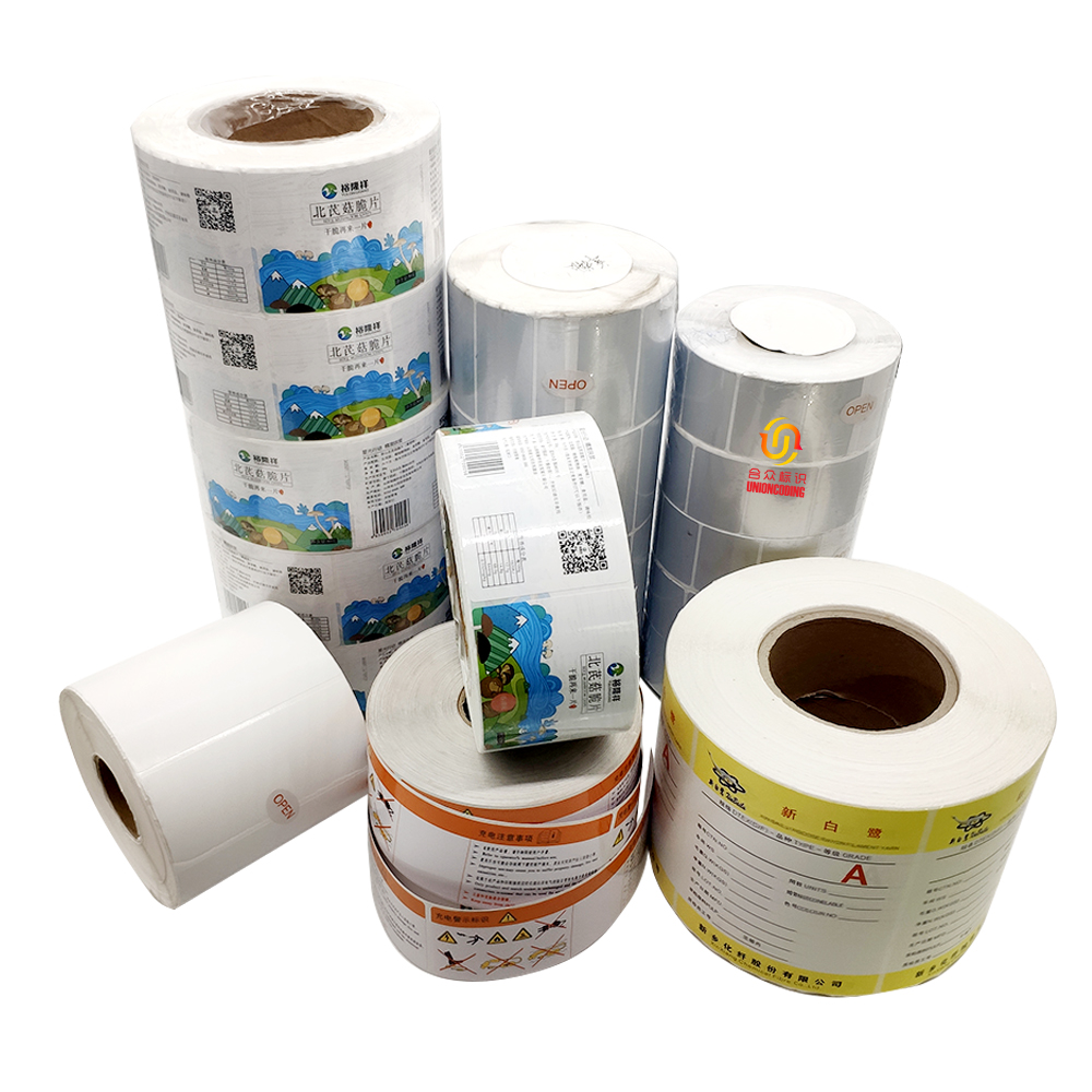 Customizable Self-adhesive Paper Packaging Label Thermal Printing Transparent Sticker Roll