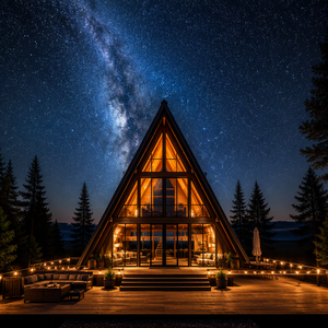 Villa préfabriquée de luxe moderne en <span class=keywords><strong>A</strong></span>-frame pour l'extérieur, maisonnette triangulaire à faible hauteur avec <span class=keywords><strong>vue</strong></span> panoramique, chalet de retraite, mini-<span class=keywords><strong>maison</strong></span> à <span class=keywords><strong>vendre</strong></span> - Product Image 2