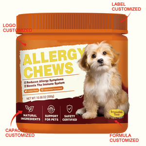 OEM ODM Marque Privée Huile de Saumon Probiotiques Soutien Immunitaire Soulagement des Démangeaisons Peau et Pelage Chiens Chats Friandises à Mâcher Souples Absorption Rapide Naturel - Product Image 2