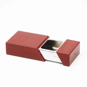 UKETA OEM/ODM windproof mini rectangle zinc alloy pocket ashtray cigarettes metal portable ashtrays