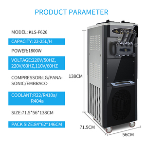 KLS-F626 mềm phục vụ máy làm kem ba hương vị thương mại tự động sàn điện ti-thép không khí mát mẻ - Product Image 2