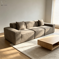 Canapé en tissu de lin respirant, mousse haute résilience compressée, emballé sous vide, mobilier moderne pour salon, idéal pour Airbnb et hôtels