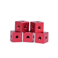 Bloc de fixation carré en alliage d'aluminium à 6 côtés avec trous de vis M3 M4 M5 M6, écrou de connexion, plaque de fixation à filetage, cube d'écrou