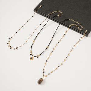 Set di Gioielli Vintage in <span class=keywords><strong>Oro</strong></span> 18K con Pietre Naturali <span class=keywords><strong>e</strong></span> Cristalli, Collana con Perline in Acciaio Inossidabile, Gioielli Curativi per Donne - Product Image 3