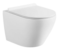 AIDI Salle de bain moderne de style européen Toilette à suspension murale ronde sans monture
