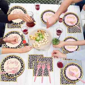 Assiettes en papier imprimées guépard OEM/ODM 7 pouces style moderne, vente directe usine pour fêtes d'anniversaire sur le thème des animaux de la savane, produit phare - Product Image 3
