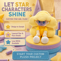 Figurine en peluche personnalisée inspirée de la star jaune, OEM/ODM, avec longues jambes et chaussures blanches