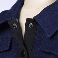 Robe en jean décontractée et tendance pour femmes, chemise à patchwork lavée de haute qualité, printemps-automne, boutons sur le devant