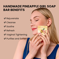 Savon Nettoyant Solide Végétal à l'Extrait Naturel d'Ananas et de Pêche, Doux, Hydratant, Éclaircissant, pour Peaux Sensibles, Sans Sulfate, Étiquette OEM