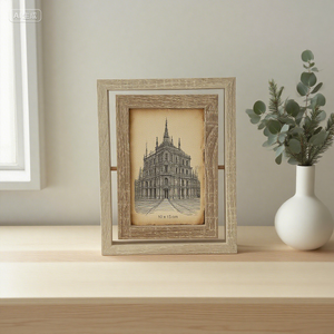 Ofis masası dekorasyon için Roated koyu ceviz ahşap masa fotoğraf çerçevesi - Product Image 4