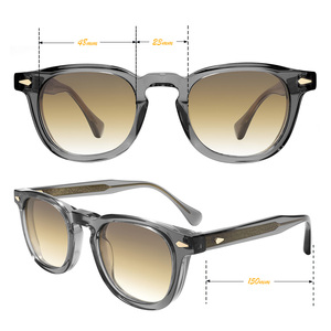 <span class=keywords><strong>Occhiali</strong></span> <span class=keywords><strong>da</strong></span> <span class=keywords><strong>Sole</strong></span> Fashion Vintage <span class=keywords><strong>con</strong></span> Rivetti in Spesso Acetato Grigio Trasparente e <span class=keywords><strong>Lenti</strong></span> in Nylon Sfumate Non Polarizzate - Product Image 3