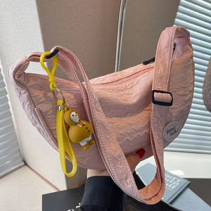 Bolso Pequeño de Lona, Estilo Coreano, Bolso Bandolera, Bolso de Hombro Tipo Dumpling para Mujer - Product Image 1
